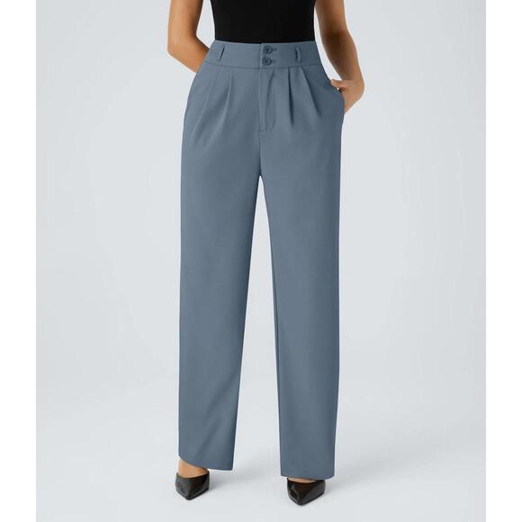 Halara Pants - NWT Halara Flex High Waisted Zipper Pocket Shirred Straight Leg Work Pants XL